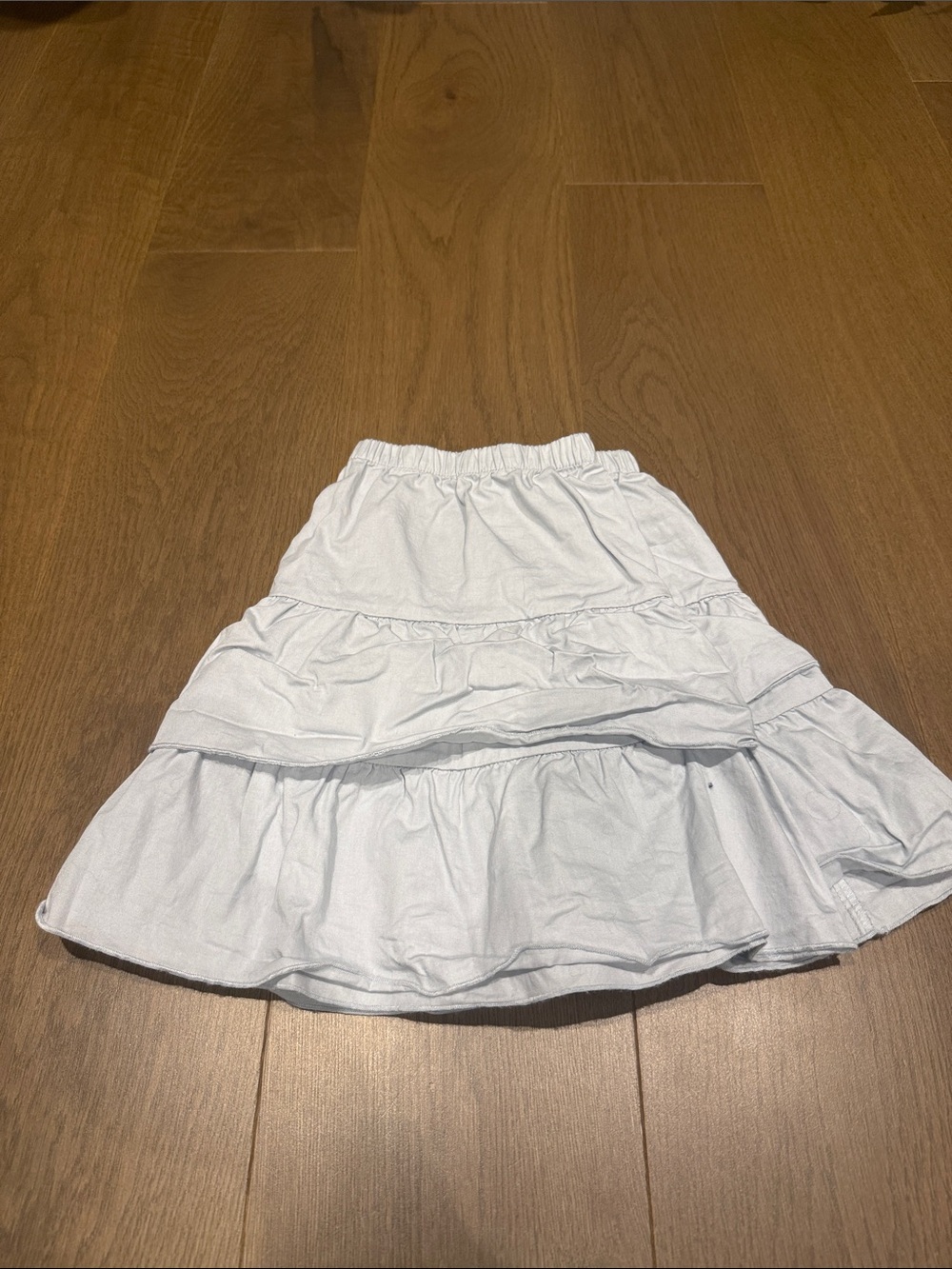 Brandy Melville Light GreyTiered Cotton A-Line Skirt